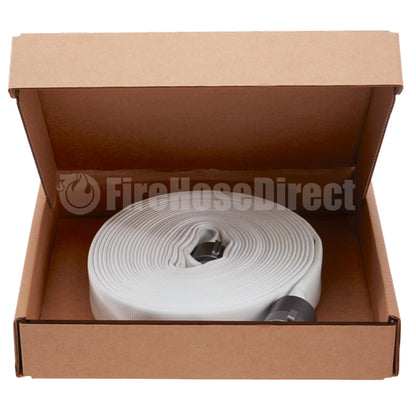 White 1" x 100' Single Jacket Hose (Alum NPSH Couplings)