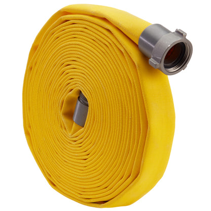 Yellow 1" x 50' Single Jacket Hose (Alum NH Couplings)