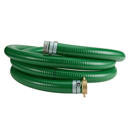 Green 3" x 15' Thread / Thread Suction Hose