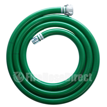 Green 3" x 15' Camlock / Threaded Suction Hose