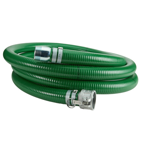 Green 3" x 15' Camlock / Threaded Suction Hose