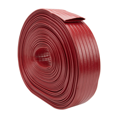 Red 3" x 100' Medium-Duty Uncoupled Discharge Hose