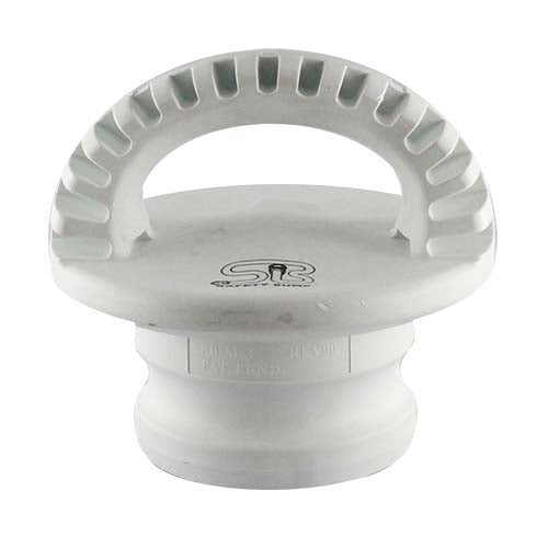 White 4" Food Grade Polypropylene Male Safety Bump Plug