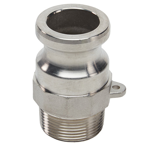 Stainless Steel 1 1/4" Camlock Male x 1 1/4" NPT Male