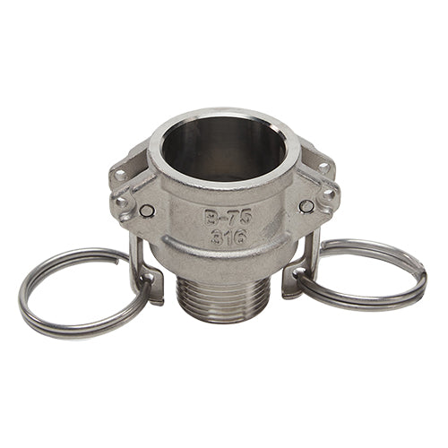 Stainless Steel 3/4" Female Camlock x 3/4" Male NPT