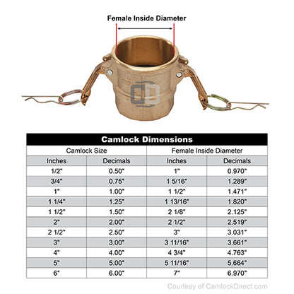 Brass 1/2" Female Camlock 1/2" "Female NPT