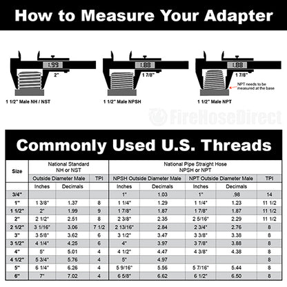 Aluminum 2 1/2" Female NPT to 2" Male NPT