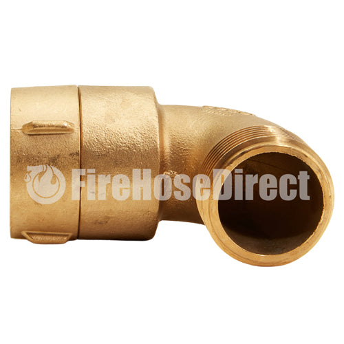 Brass 1 1/2" NPT x 1 1/2" NH 90 Degree Elbow