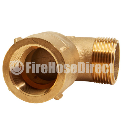 Brass 1 1/2" NPT x 1 1/2" NH 90 Degree Elbow