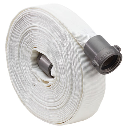 White 1" x 50' Forestry Hose (Alum NPSH Couplings)