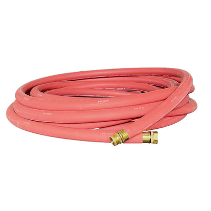 Heavy-Duty Red 1" x 50' Garden Hose (1" NPSH Couplings)