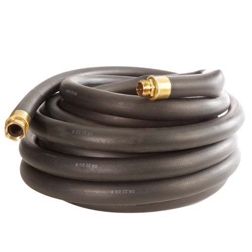 Heavy-Duty Black 1" x 50' Garden Hose (GHT Couplings)