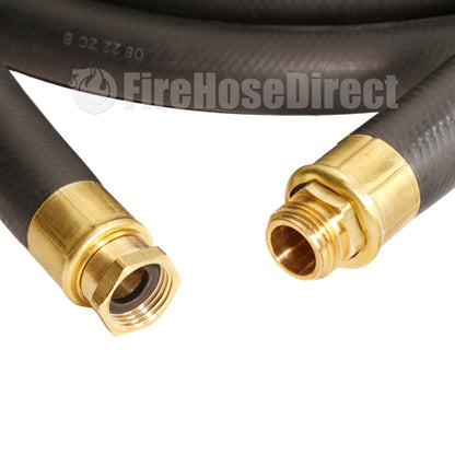 Heavy-Duty Black 1" x 50' Garden Hose (3/4" GHT Couplings)