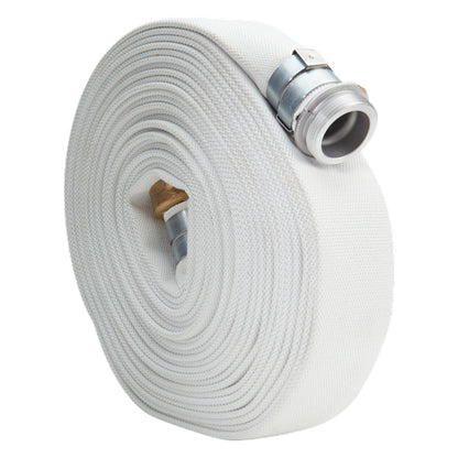 White 1 1/2" x 50' Single Jacket Discharge Hose