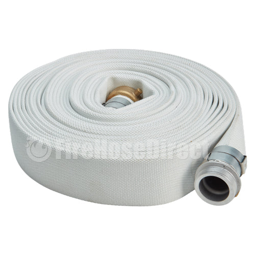 White 3" x 50' Single Jacket Discharge Hose