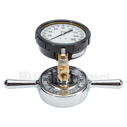 Aluminum 2 1/2" NH Long Handle Cap Gauge With Bleeder Valve