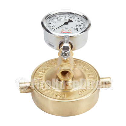 Aluminum 2 1/2" NH Pin Lug Cap Gauge With Bleeder Valve