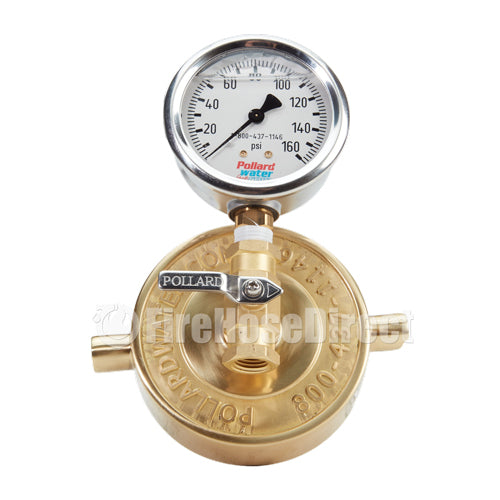 Aluminum 2 1/2" NH Pin Lug Cap Gauge With Bleeder Valve