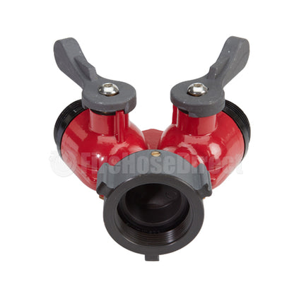 Aluminum Red 1 1/2" NPSH Inlet x (2) 1 1/2" NPSH Outlet