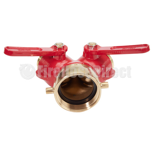 Brass Red 2 1/2" NH Inlet x (2) 1 1/2" NH Outlet