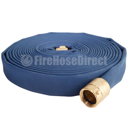 Blue 1 1/2" x 50' Potable Water Hose (Brass NH Couplings)