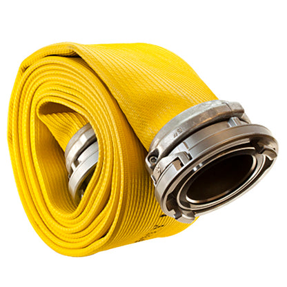 Yellow 6" x 100' Pro-Flow Rubber Hose (Storz Couplings)