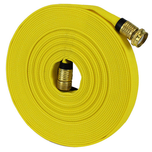 Yellow 5/8" x 50' Forestry Hose (Brass Garden Hose Couplings)