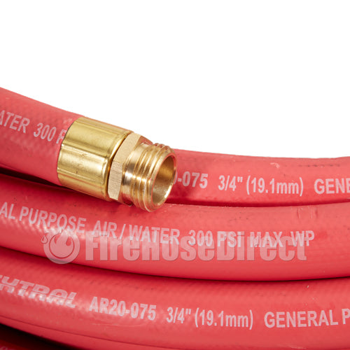 High-Pressure Red 3/4" x 50' Garden Hose (3/4" GHT Couplings)