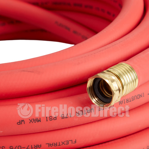 Heavy-Duty Red 3/4" x 50' Garden Hose (3/4" GHT Couplings)