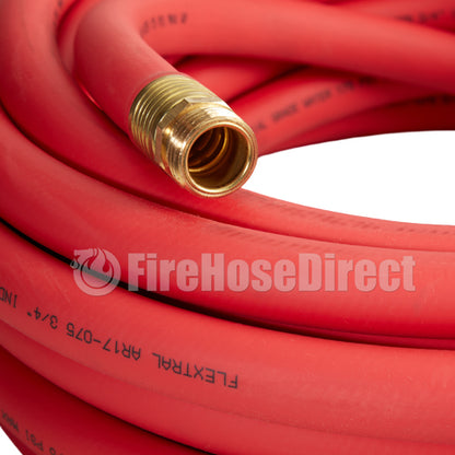 Heavy-Duty Red 3/4" x 50' Garden Hose (3/4" GHT Couplings)