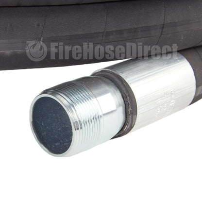 Black 1 1/2" x 20' Camlock / Threaded Suction Hose