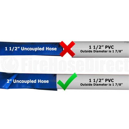 Blue 1 1/2" x 100' Lightweight Uncoupled Discharge Hose