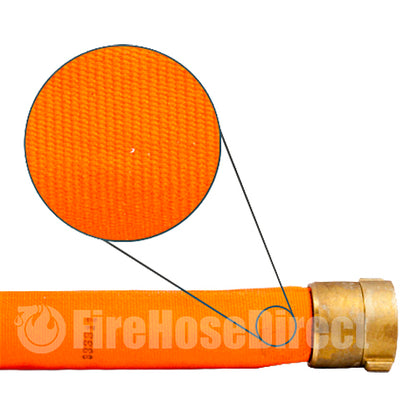 Orange 2 1/2" x 50' Mil-Spec Hose (Brass NH Couplings)