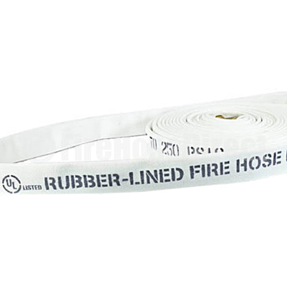 White 1 1/2" x 50' Single Jacket USCG / UL Hose (Brass NH Couplings)