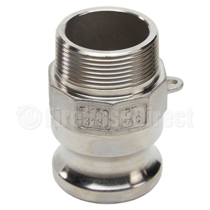 Stainless Steel 1 1/2" Camlock Male x 1 1/2" NPT Male