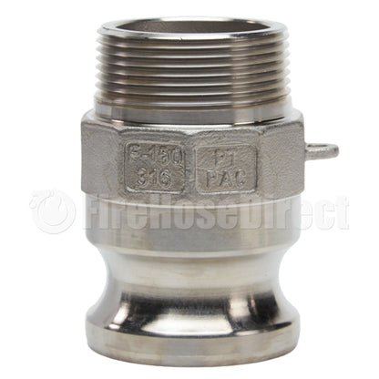 Stainless Steel 1 1/2" Camlock Male x 1 1/2" NPT Male