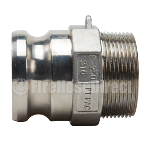 Stainless Steel 2 1/2" Camlock Male x 2 1/2" NPT Male