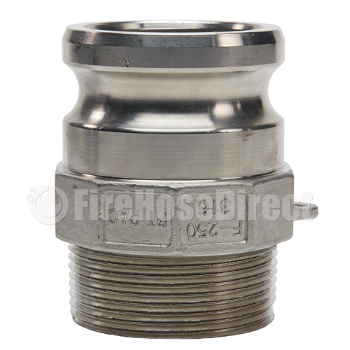 Stainless Steel 2 1/2" Camlock Male x 2 1/2" NPT Male