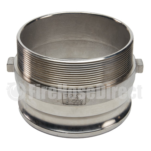 Stainless Steel 6" Camlock Male x 6" NPT Male