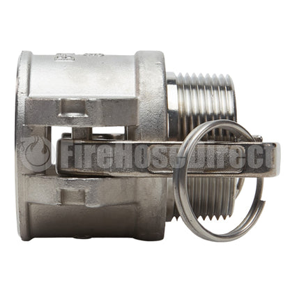 Stainless Steel 1 1/2" Female Camlock x 1" Male NPT (USA)