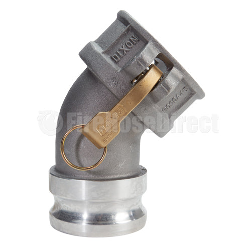 Aluminum 3" Male Camlock x 3" Female Camlock 45 Degree Elbow (USA)