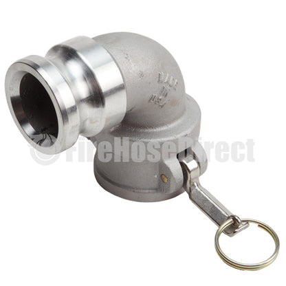 Aluminum 2" Female Camlock x 2" Male Camlock 90 Degree Elbow (USA)