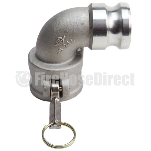 Aluminum 2" Female Camlock x 2" Male Camlock 90 Degree Elbow (USA)