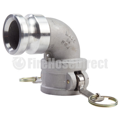 Aluminum 2" Female Camlock x 2" Male Camlock 90 Degree Elbow (USA)