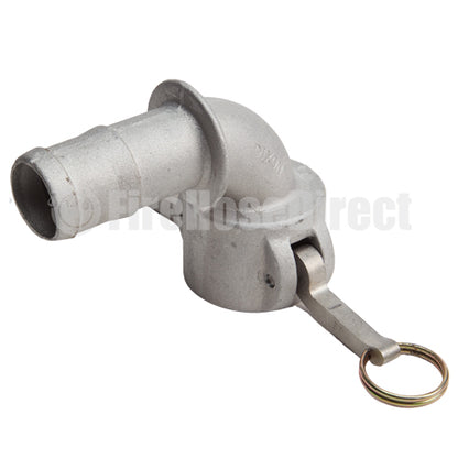 Aluminum 1 1/2" Female Camlock x Hose Shank 90 Degree Elbow (USA)