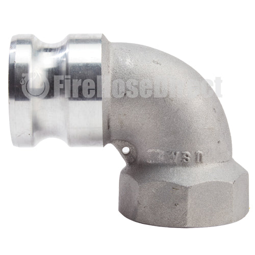 Aluminum 3" Male Camlock x 3" Female NPT 90 Degree Elbow (USA)