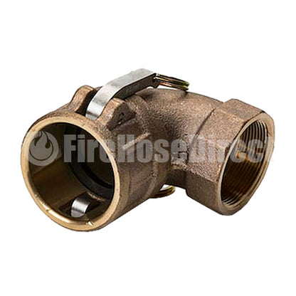 Brass 2" Female Camlock x 2" Female NPT 90 Degree Elbow (USA)