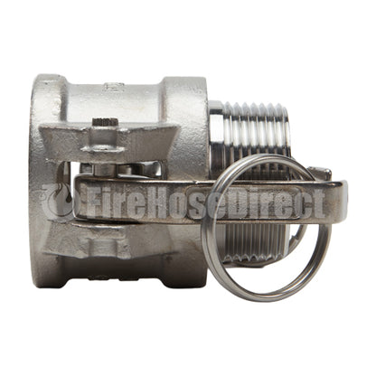 Stainless Steel 1 1/4" Female Camlock x 1 1/4" Male NPT