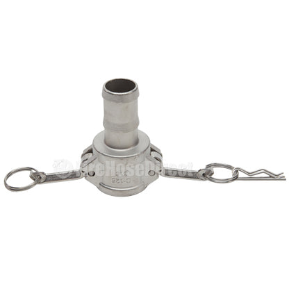 Stainless Steel 1 1/4" Female Camlock to Hose Shank (USA)