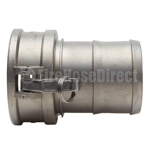 Stainless Steel 4" Female Camlock to Hose Shank (USA)